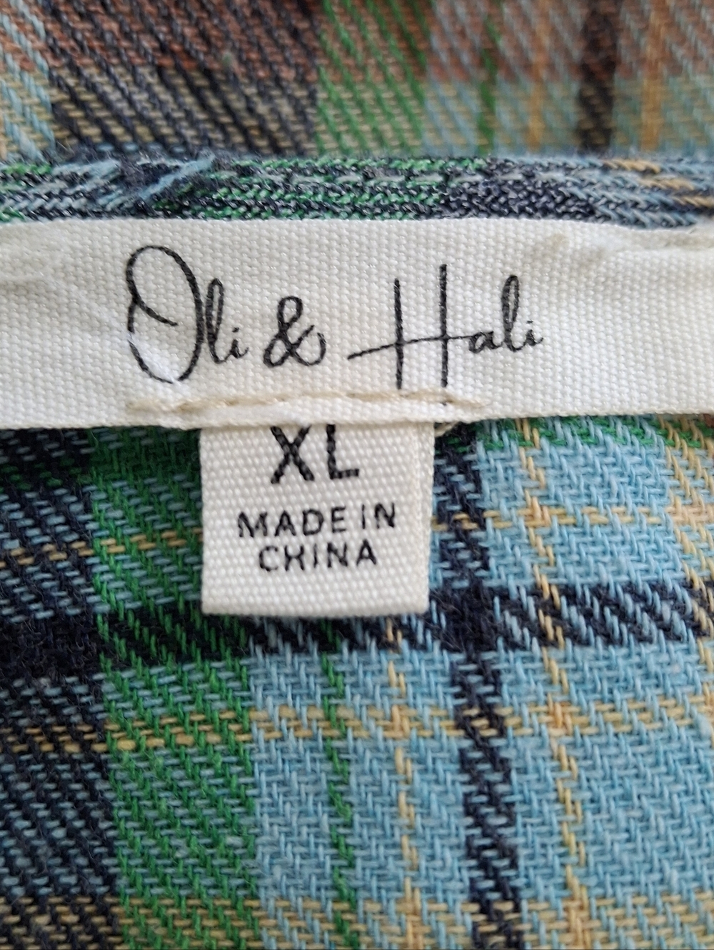 Oli & Hali "Bow It Goes" Plaid Puff Sleeve Tie Front Peplum Top XL - Picture 10 of 12